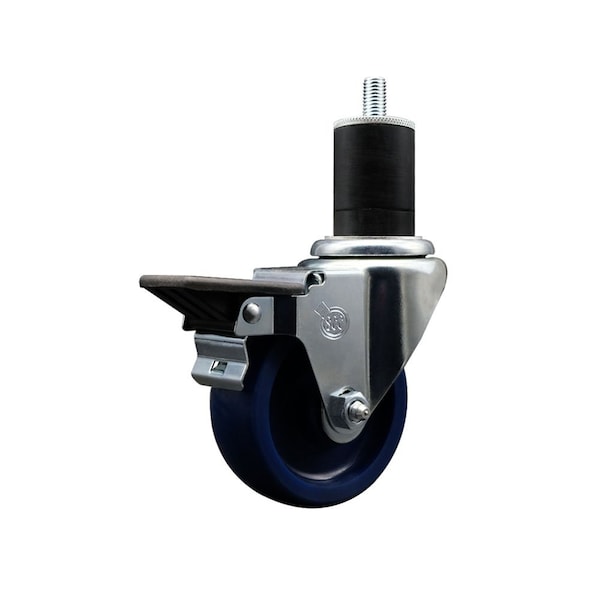 3.5'' Solid Poly Swivel 1-3/4'' Expanding Stem Caster with Brake
